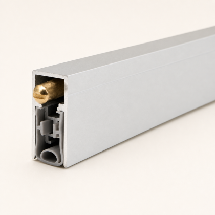 Automatic drop-down door seal aluminum mechanism cross-section